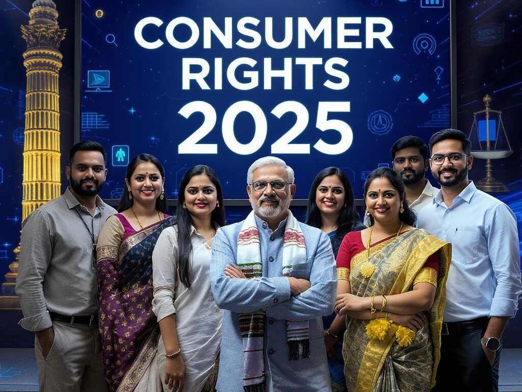 Criminal Rights of consumer: Indian with icons of law and digital rights under CPA Act 2025