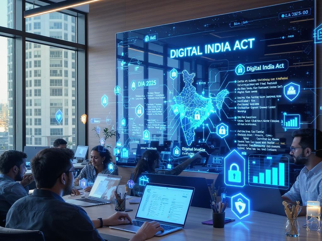 Indian startup team analyzing Digital India Act 2025