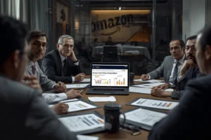 Indian entrepreneur preparing goods for shipment under Amazon export policy India, showcasing small business growth in global markets.