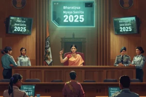 Citizens learning about Criminal Law Reforms 2025 and the Bharatiya Nyaya Sanhita explained with real-life examples.