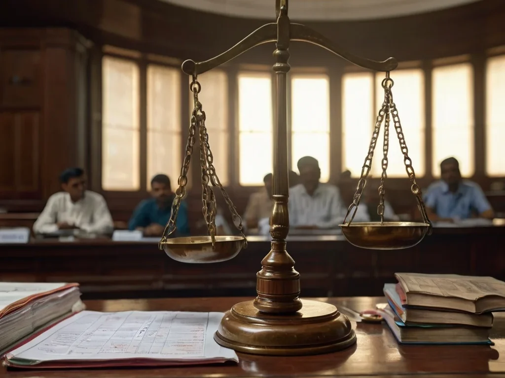 Realistic image of Indian Parliament with balance of justice highlighting criminal law reforms 2025