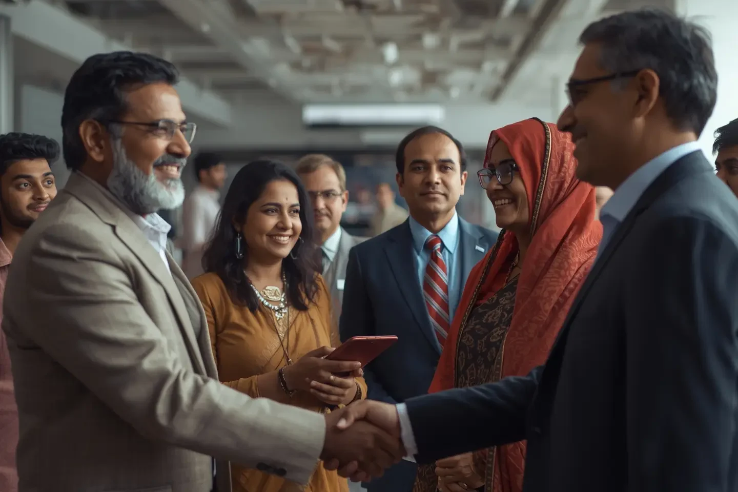 Small traders and entrepreneurs celebrating growth after government decision to Decriminalize Trade Laws in UP.