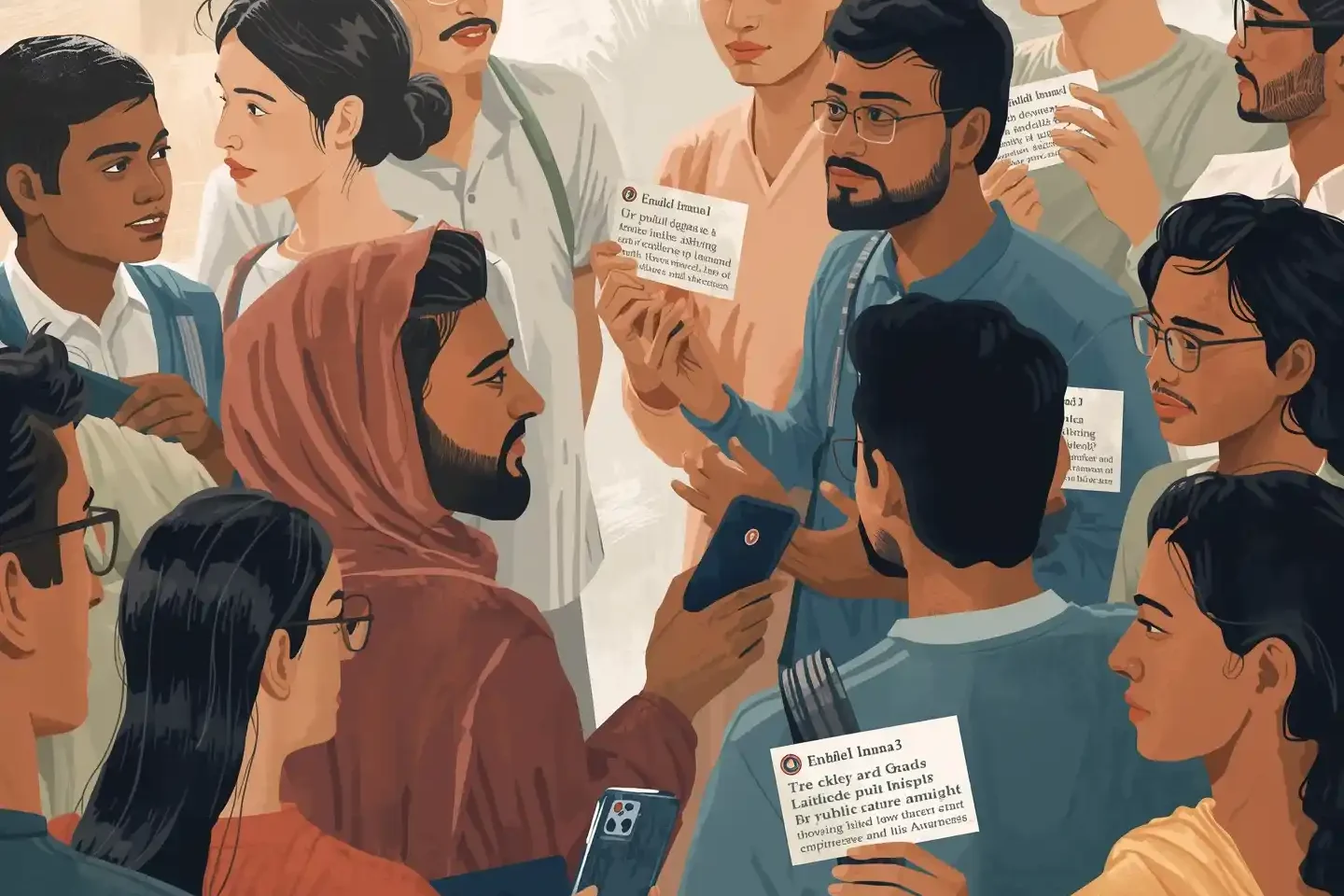 Citizens participating in nationwide protests in India to defend democratic rights and raise awareness about public safety law