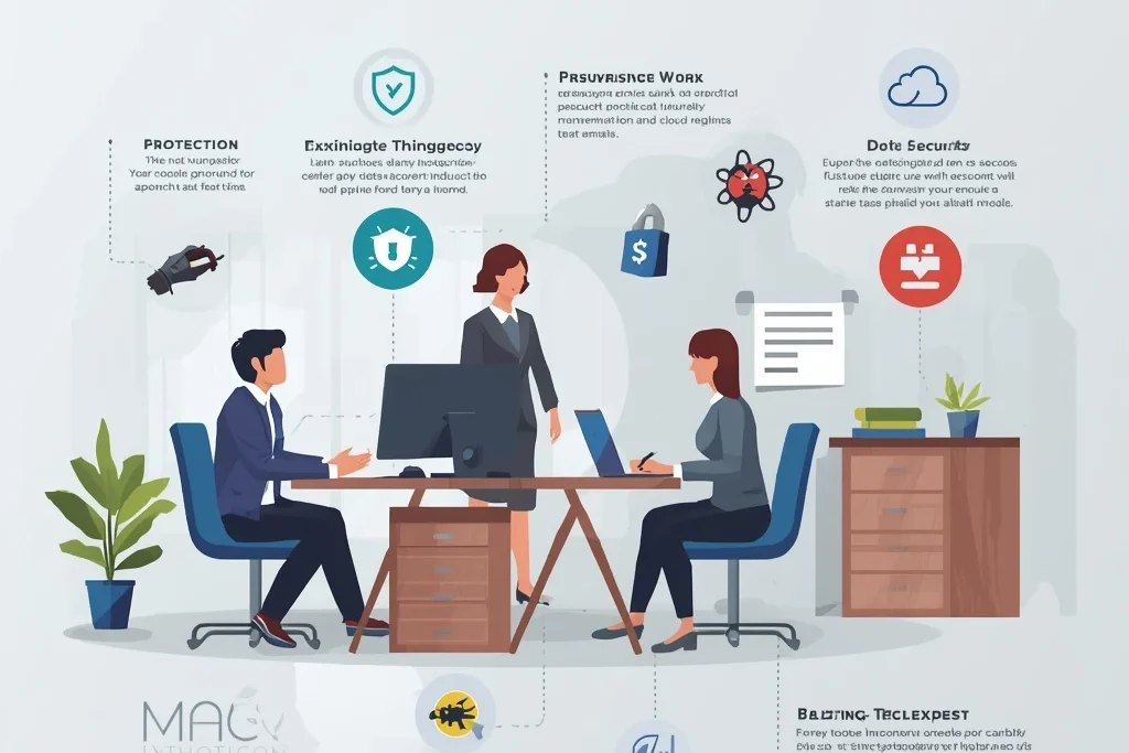 Team of small business professionals planning strategy with charts and coins, representing Small Business Growth and financial planning in an office environment.