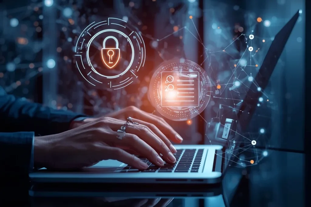 Digital illustration showing Data Protection Act India and user data security concept