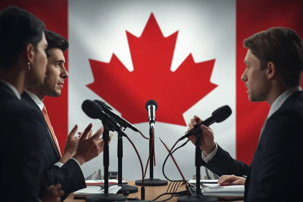 Journalists discussing the Saskatchewan Defamation Act 2025 reforms promoting fair reporting and digital accountability in Canada.
