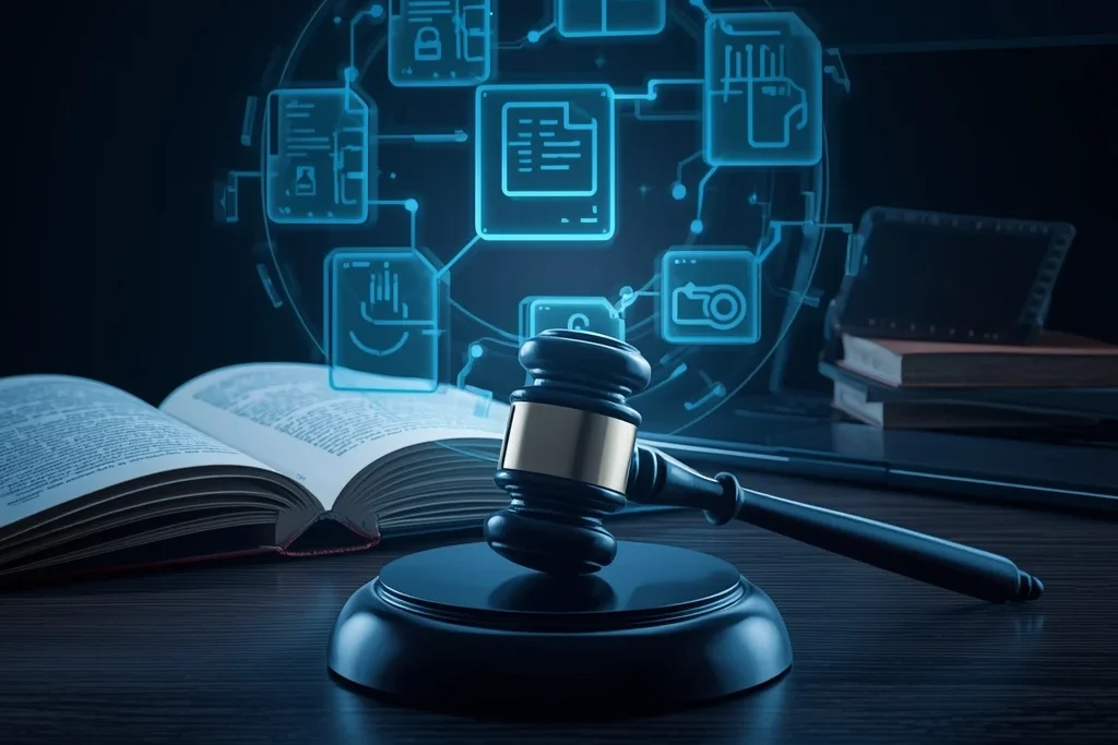 Digital legacy planning concept with cryptocurrency, cloud files, and social media accounts for heirs