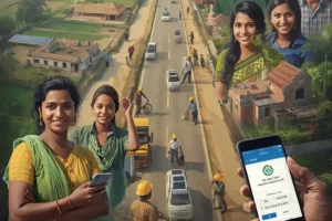 Rural Employment Law benefits India illustrated with women and youth engaged in productive rural work