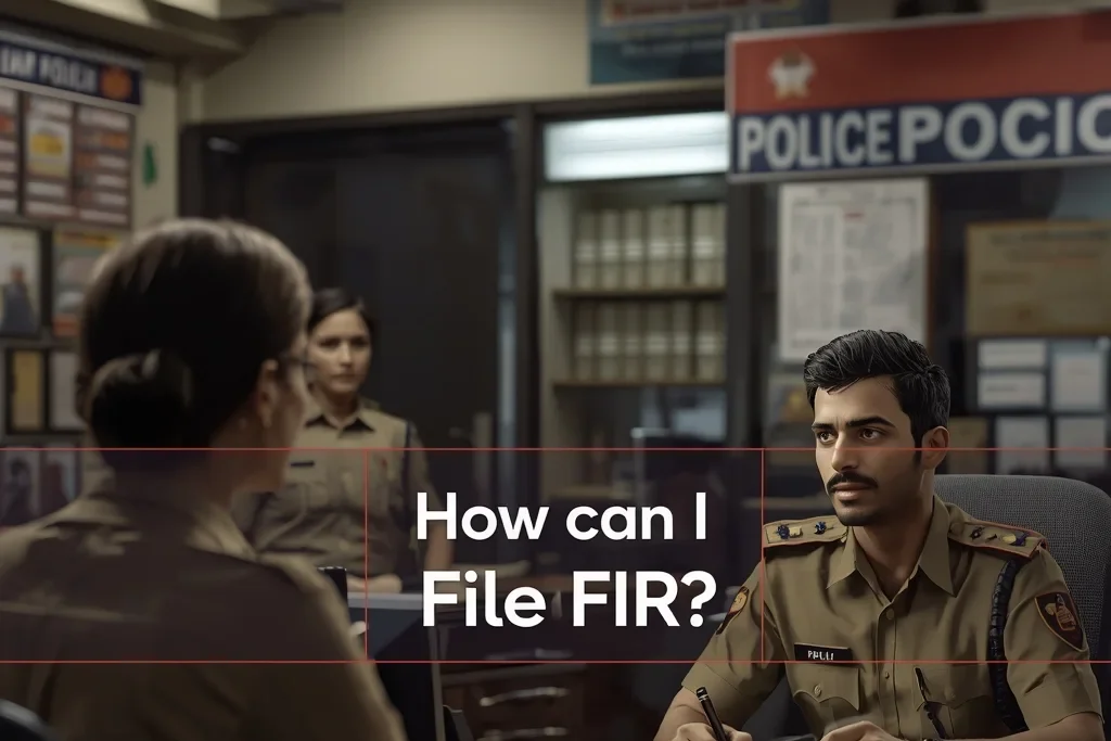 Citizen learning How to File FIR in India at police station with officer writing FIR report