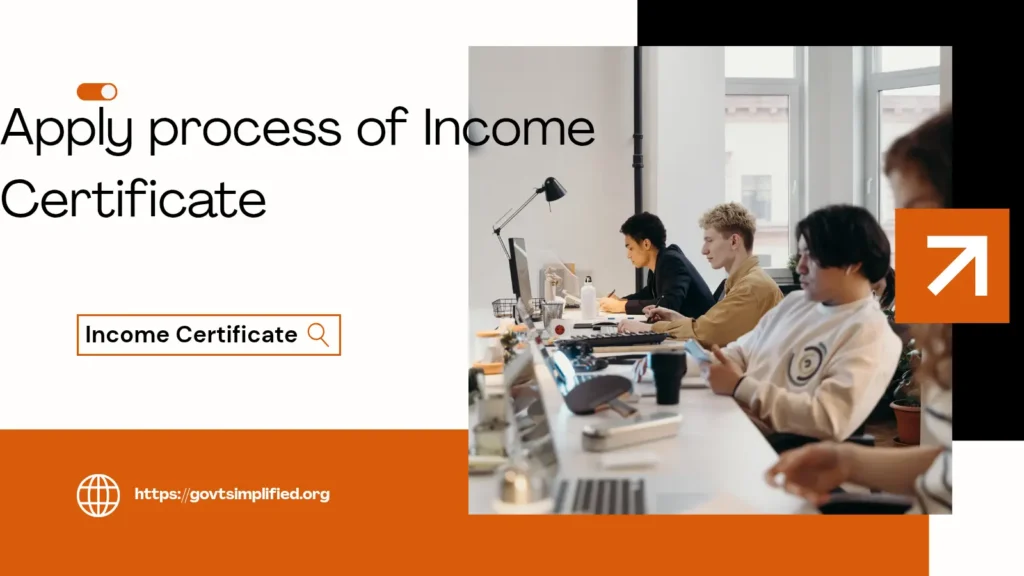 Income Certificate Apply Process online through government portal with person applying easily from home