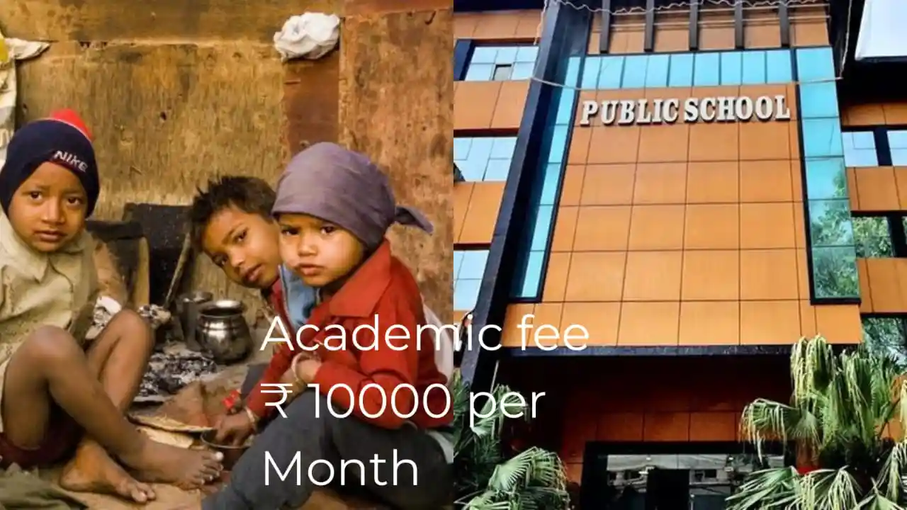 Rising Education Cost in India showing contrast between poor and rich families with school fee ₹10,000 per month