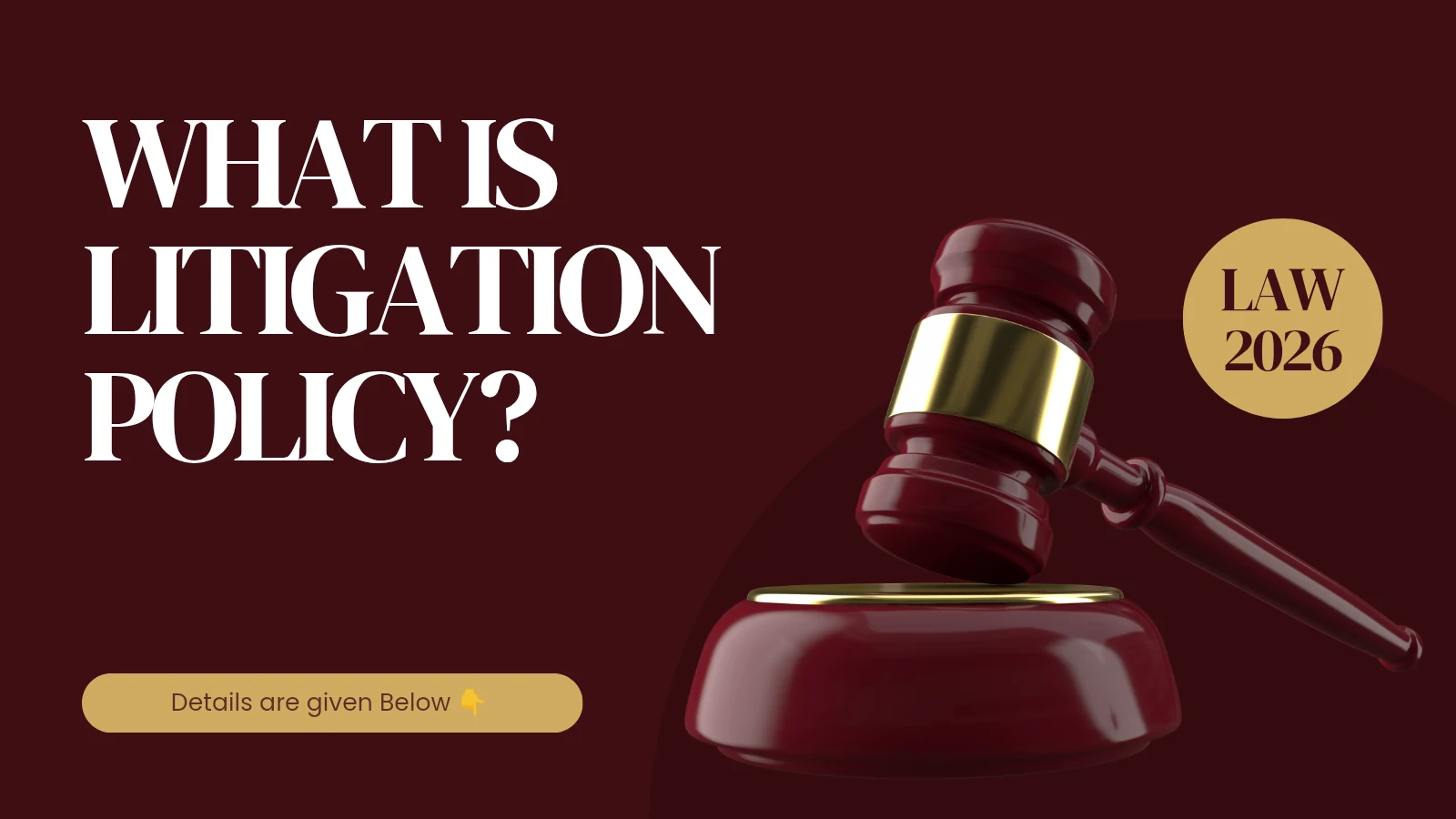 Lawyer addressing court during hearing on Litigation Policy 2026 India in modern Indian courtroom with judge and legal reform banner