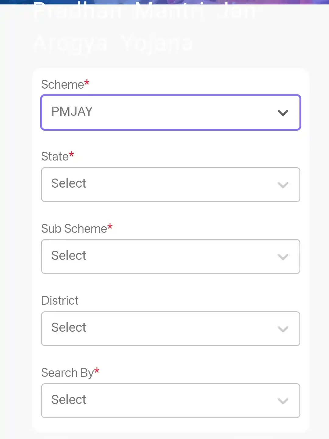 Ayushman beneficiary requires to fill these details like Aadhaar number, Family ID, or PMJAY ID