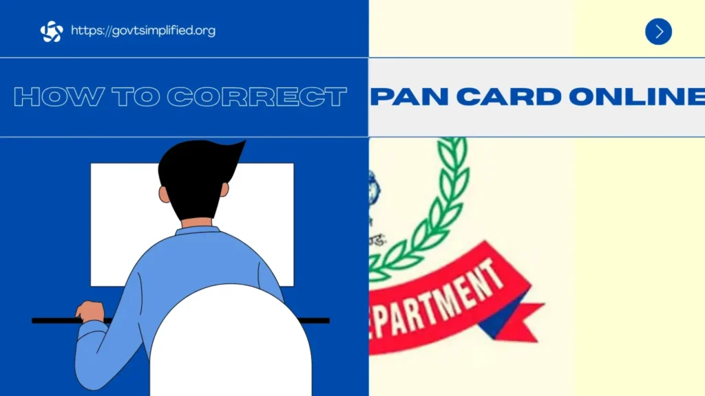 How to Correct PAN Card Details Online using NSDL portal on laptop with PAN and Aadhaar verification.