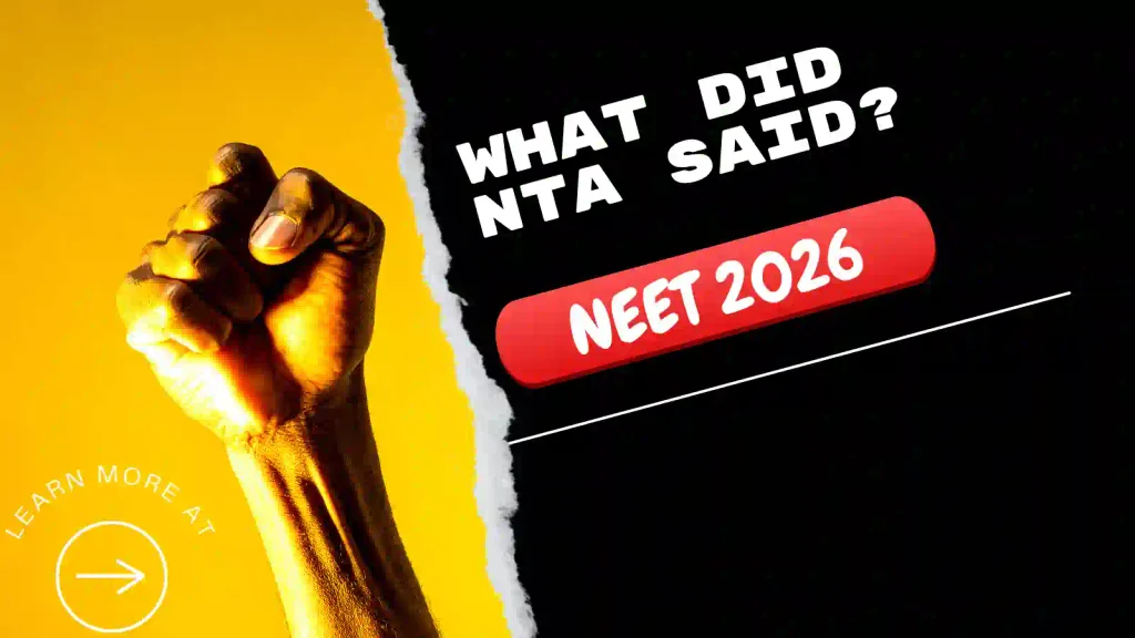 What Did NTA Say About NEET 2026? Illustration highlighting NTA announcements, exam reforms, and NEET 2026 security measures.
